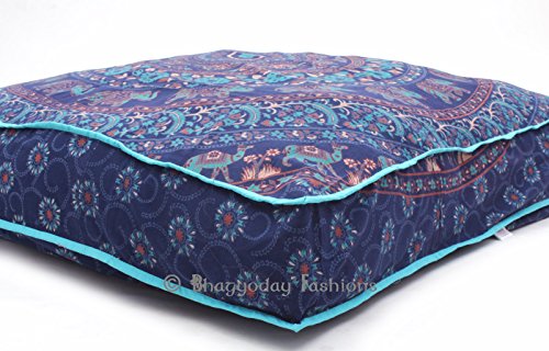Indio Mandala tapiz palabra almohada cojín de meditación para perro Cama cuadrada 35 "(funda de almohada solo)