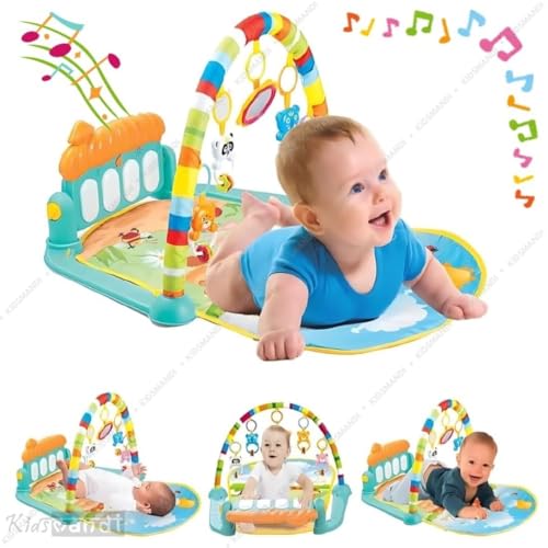 Image of Kids Mandi Baby Piano Gym Mat | Kick & Play Musical Keyboard Activity Mat with Gym & Fitness Rack | Infant Floor Play Mat for Early Learning | Multicolor (Pack of 1)