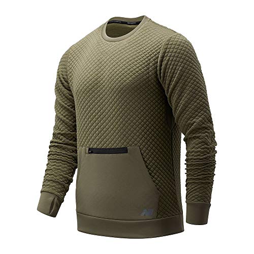New Balance Men's NB Heat Loft Crew Neck Sweatshirt, Nettle Green, XL