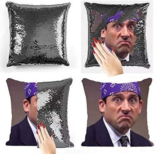 Michael Scott Reversible Face Sequin Pillow cover, a magical sequin cushion cover