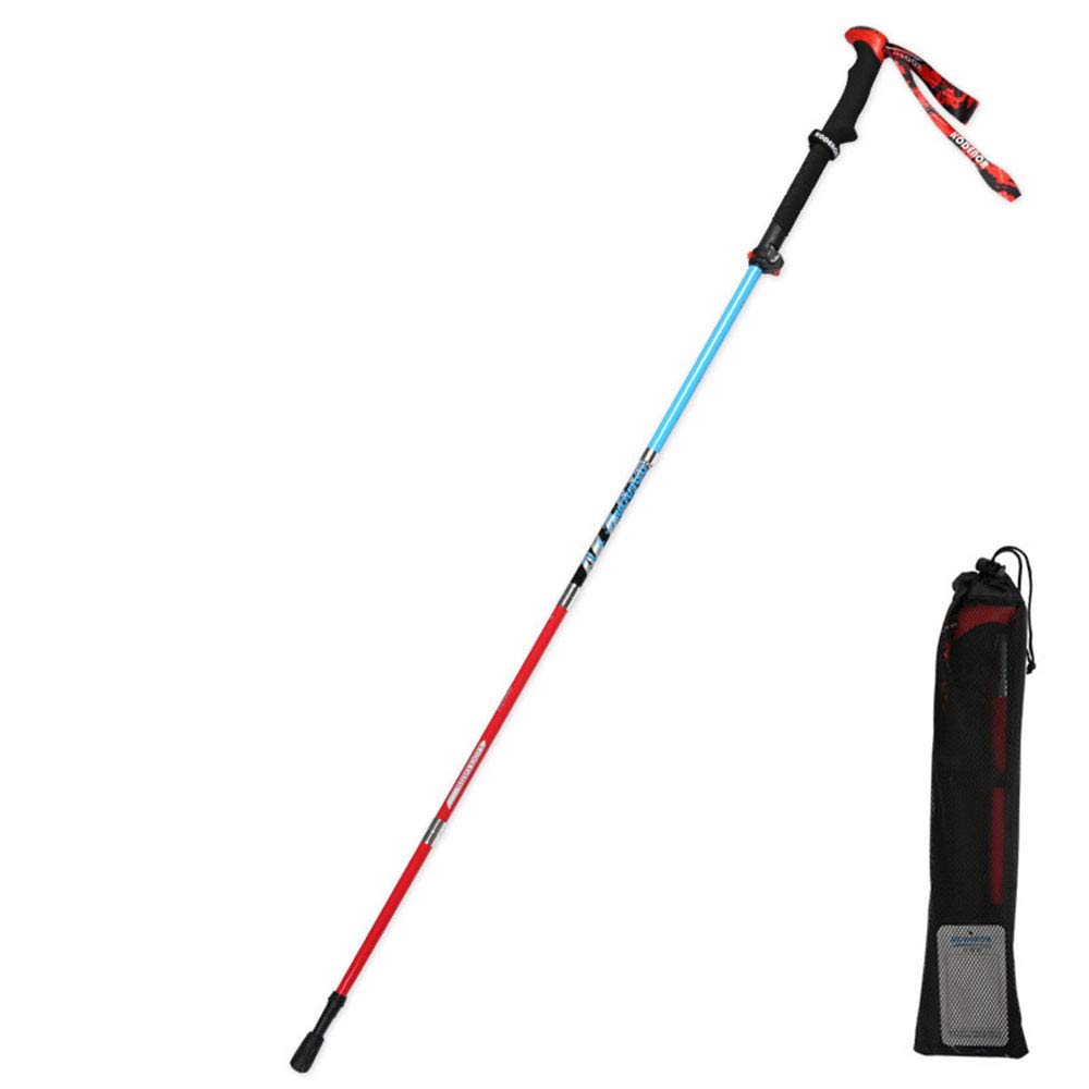 Kije trekkingowe pięciokrotne lotnictwo materiał z włókna węglowego, długość przechowywania 35 cm, wbudowany drut gumowy, para na sprzedaż, niebieski