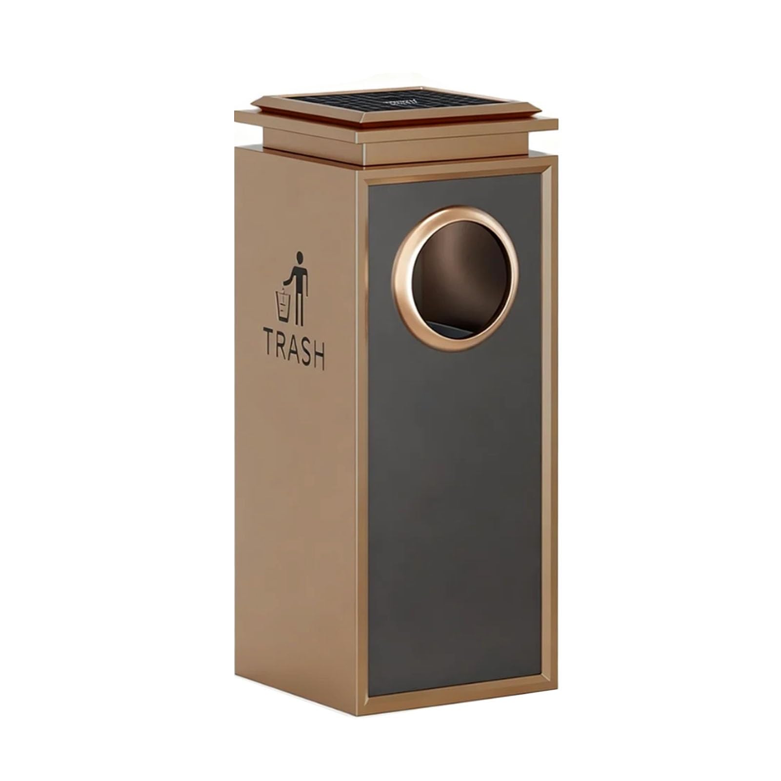 IUokLU Outdoor Ashcan with Cigarette Extinguishing Mesh,Vertical Cigarette Butt Disposal,Top Ashtray for Hotel Parks（Color 2-33x33x76cm）