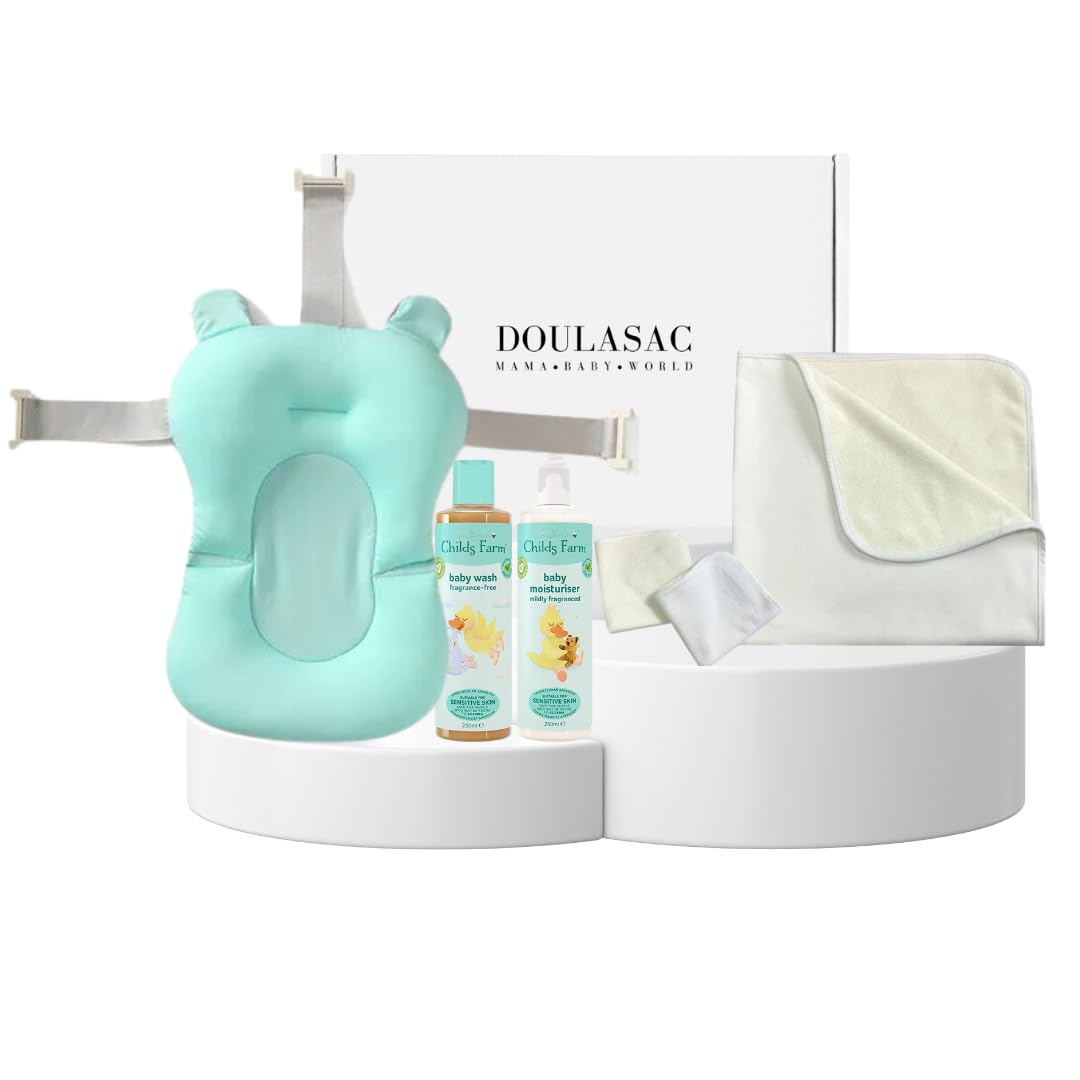 Doulsac Top 5 Recién Nacido Cuidado Baño Essentials Orgánico Set de Regalo para Mamá y Bebé