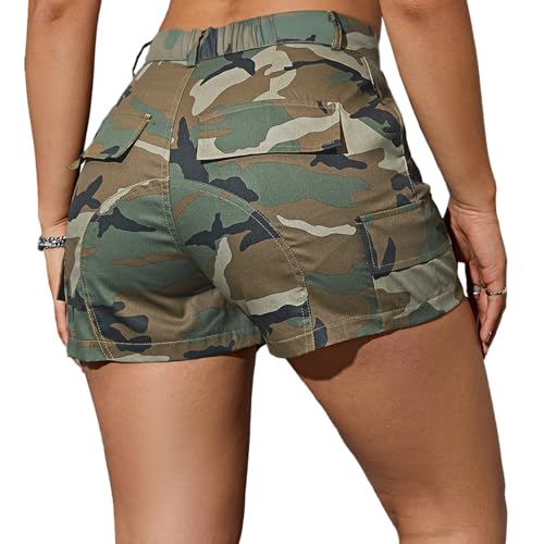Sdnged Women Camo Shorts Slim Fit Camouflage Cargo Shorts Women Casual Army Fatigue Shorts With Pockets thumb #3