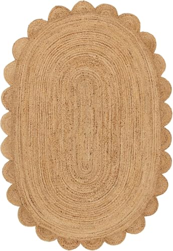 Tapete Oval Tejido a Mano en Yute Natural 60x90 cm