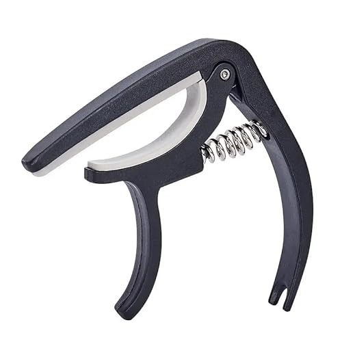 Black Abs Plastic Guitar Capo With String Winder And Pin Puller, Easy-Clamp Design, Metal Spring, Soft Pad Protection, Mini Size #TOP4