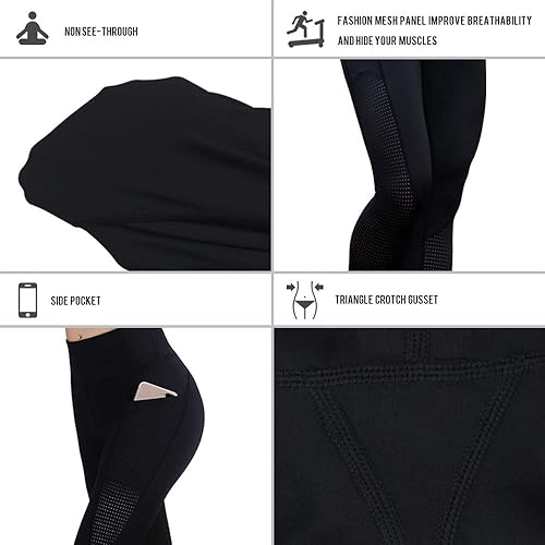 Miniatura 5 de RAYPOSE - Pantalones de yoga para mujer, con bolsillo, control de barriga, cintura alta, corte capri, para entrenamiento (personalizable)