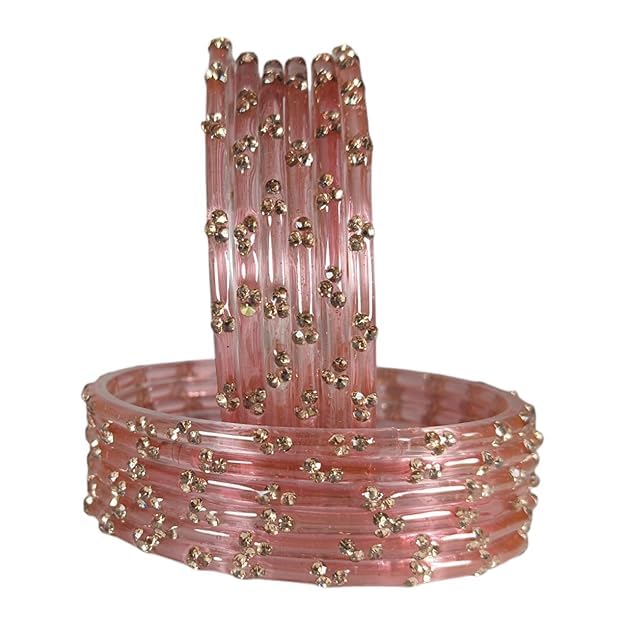 BANGLESKART Glossy Glass Bangles Set For Women & Girls with Zircon Diamond Stone | Trendy Transparent Crystal Glass Bangle... - Review, Price and Buying Guide