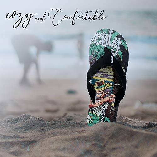 Image of SOLETHREADS HEAVENLY | Comfortable | Digital Print | Cool | Chill | Colourful | Beach | Sketch | Flip Flops for Men