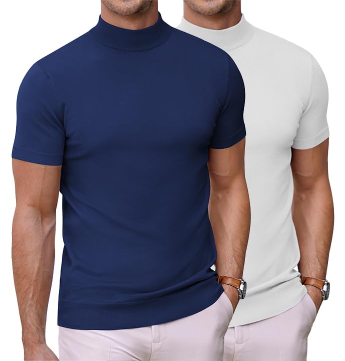 T-Shirt Col Montant Homme pour un Look d'Été Chic et Slim