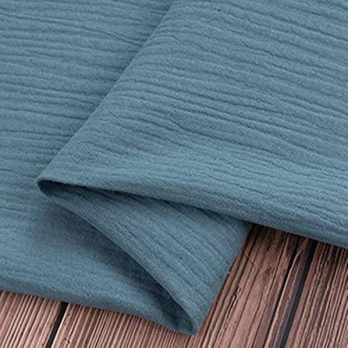 moonfarm 選べる20色 モコモコ ダブルガーゼ 生地 綿 無地 カラー 約 2m×幅1.4m 柔軟 軽量 速乾 低刺激 (ライトインディゴ)