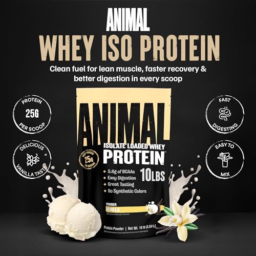 Image of Animal Whey Isolate Protein Powder, 25G High Protein | Vanilla 10LB