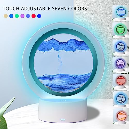 3D Dynamic Sand Art Liquid Motion, Night Light With 7 Colors And 3 Color Changing Modes, Ambient Led Bar Rgb Ambiance Backlights Ambient Lighting For Room Decoration (Blue) #TOP1