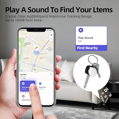 Air Tags, Smart Tag Works with Find My App (iOS Only), Keys Finder and Item Locator for Luggage, Backpack, Suitcases and More, Replaceable Battery, IP67 Waterproof Tracking Tags-5 Pack - Image 4