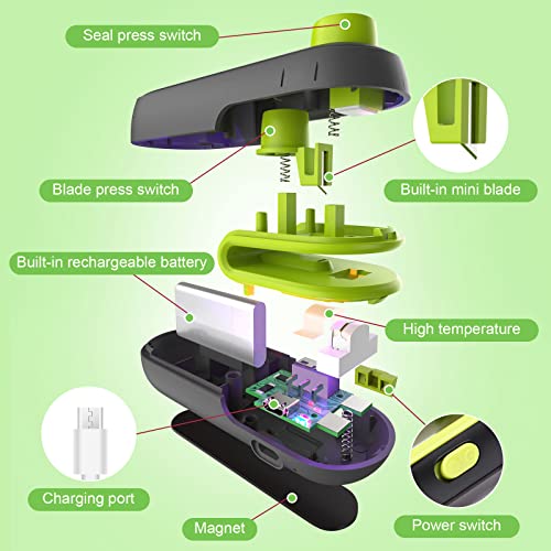 Vicloon Mini Bag Sealer, 2 in 1 Portable Handheld Mini Heat Sealer - Image 3