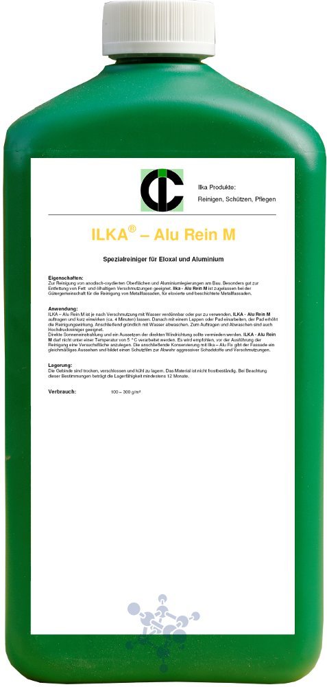 ILKA® - Alu-Rein M Detergente speciale per anodizzazione e verniciatura a polvere | 20 litri | Pulizia di facciate metalliche anodizzate, in alluminio e verniciate a polvere | conc.