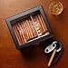 Woodronic Monogrammed Cigar Humidor for 25-50 Cigars, Custom Cigar Box with Hygrometer, Humidifier, Spanish Cedar Lining and Divider, Accessory Drawer, 72% Humidity Packets, Personalized Gift for Men