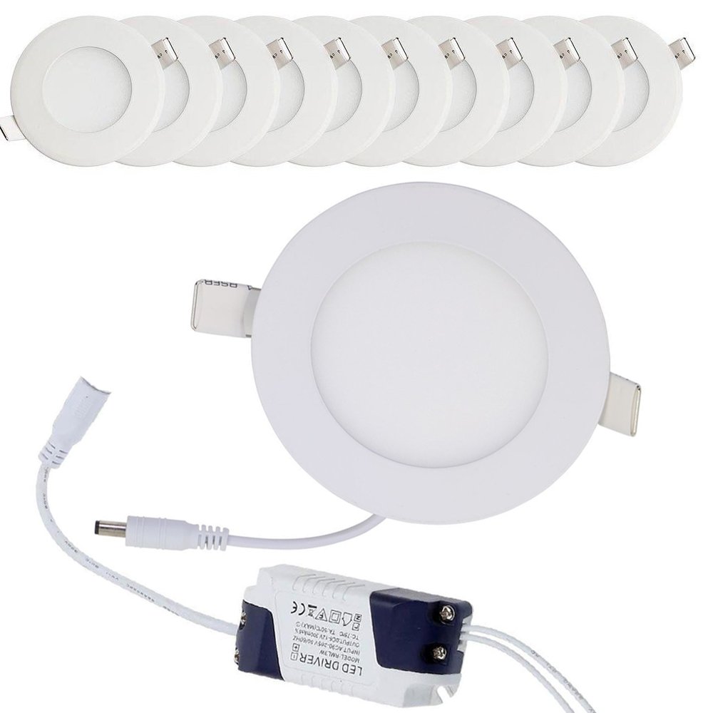 Spot LED Encastrable Ultra-Mince - Puissance 3W à 24W - Lumière Blanche/Chaude/Neutre - Pour Plafond, Salon, Salle De Bain - 9