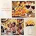 Hotop 20 Pcs Artificial Rose Flowers with Long Stem,Real Touch Silk Realistic Plastic Bouquet Roses Bulk for Home Decor Bridal Wedding Party Table Centerpieces Decorations(Orange)