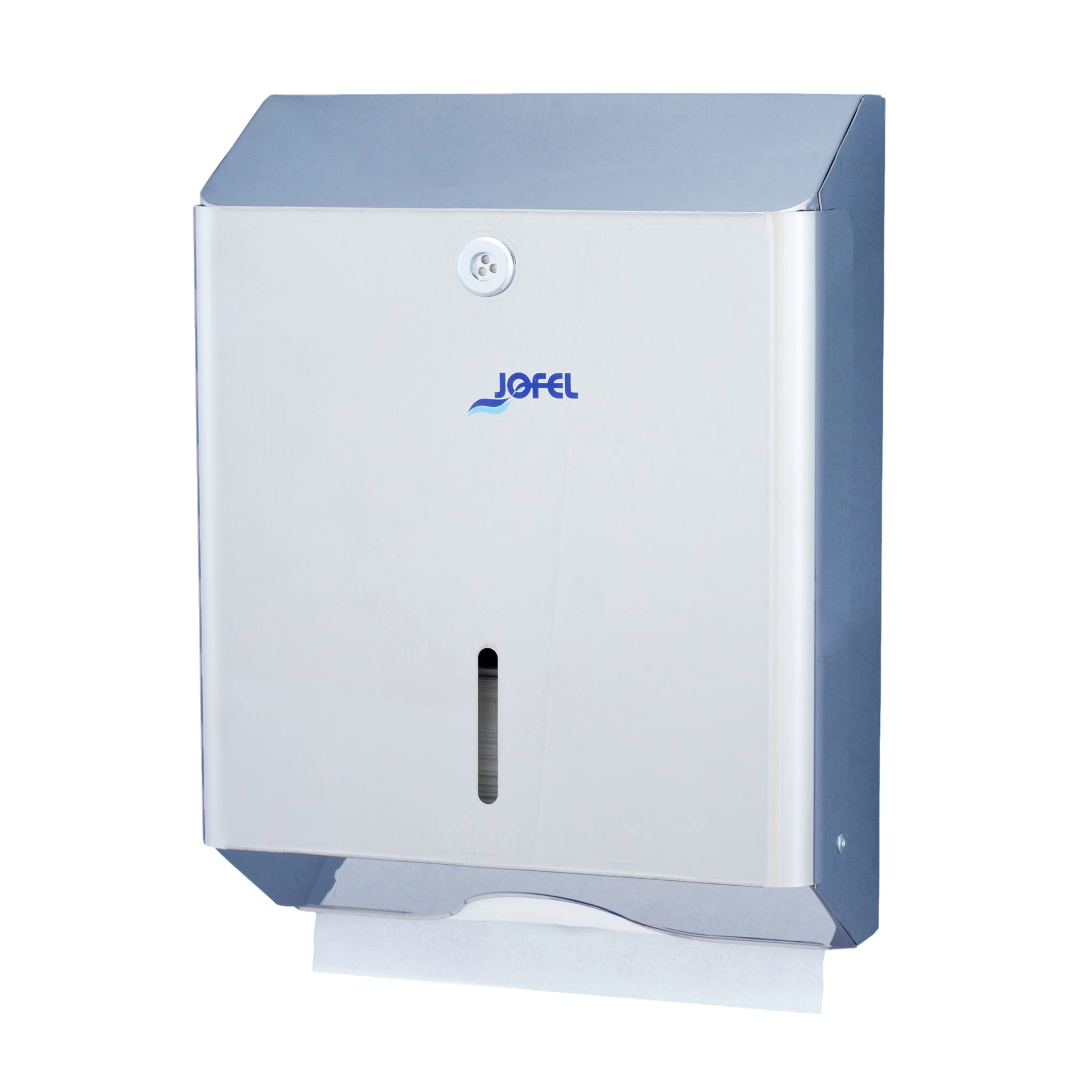 Jofel AH12200 – Zig-Zag Dispenser in Stainless Steel, Shiny Stainless Steel