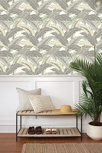 Image of Tommy Bahama - Premium Peel and Stick Wallpaper, Designer Tropical Wallpaper for Bedroom, Dorm Room Essentials, Self Adhesive, Vinyl, 30.75 Sq Ft Coverage (Swaying Palms Collection, Spa)