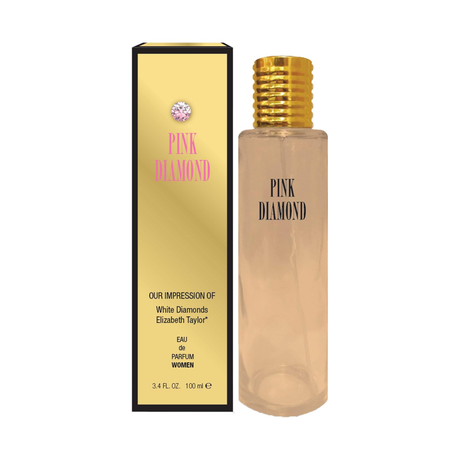 Pink Diamond Impression Perfume for Women, 3.4 oz | Long-Lasting Eau de Toilette with Orange, Neroli, and Italian Orris Root