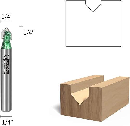 Miniatura 5 de KOWOOD Pro 90 V Juego de brocas ranuradas 4 piezas, vástago de 14 pulgadas, 14 pulgadas, 12 pulgadas, 34 pulgadas, 1 pulgada de diámetro de corte.