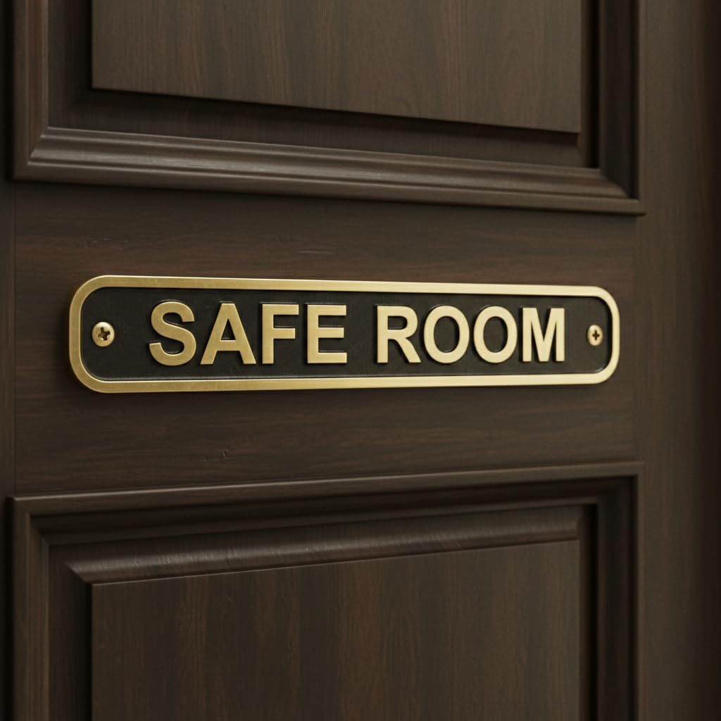 Custom Engraved Brass Name Plate with Black Background – Personalized Door Sign 22x5 cm – Custom Desk Plaque for Home, Office, Gift Display
