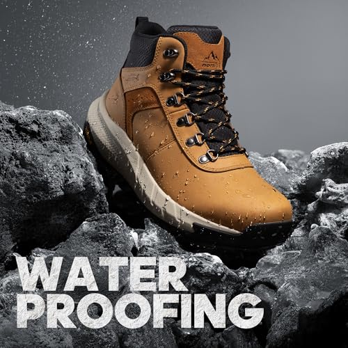 Image of NORTIV 8 Men's Waterproof Hiking Boots Lightweight Outdoor Mid Trekking Leather Shoes DriftShield