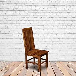 Furniture Gully Solid Wood Chair in Teak Wood Finish -Set of 2 Chairs