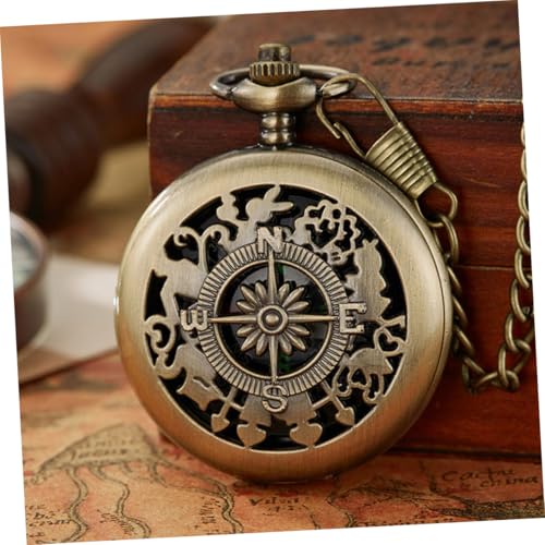 Brújula de bolsillo Vintage SUPVOX estilo reloj portátil miniatura 7