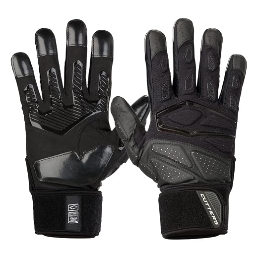 CUTTERS Football Gloves Padded for Lineman. Extra Grip. Force 4.0. Adults