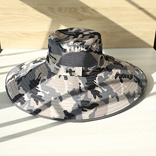 Image of Wide Brim Sun Hat for Men Women UV Protection Ventilated Summer Hats for Fishing Hiking Garden Beach