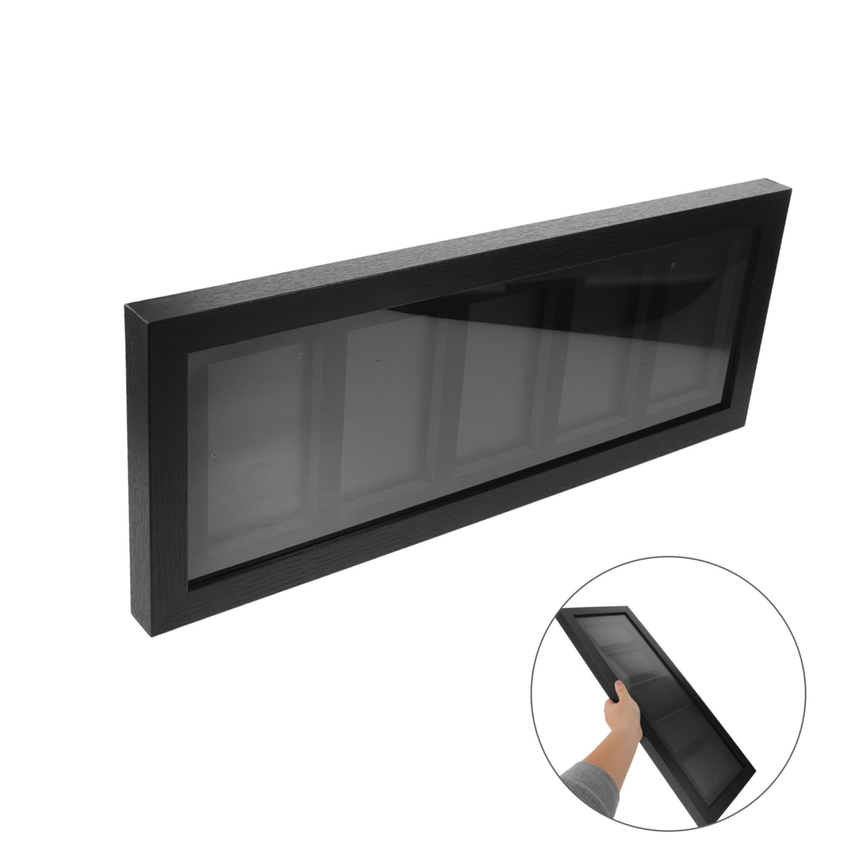 Amosfun Cornice Espositiva per Carte da Collezione, 5 Griglie, Nera