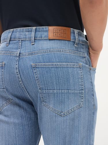 Image of Urbano Fashion Men's Straight Fit Washed Denim Jeans Stretchable
