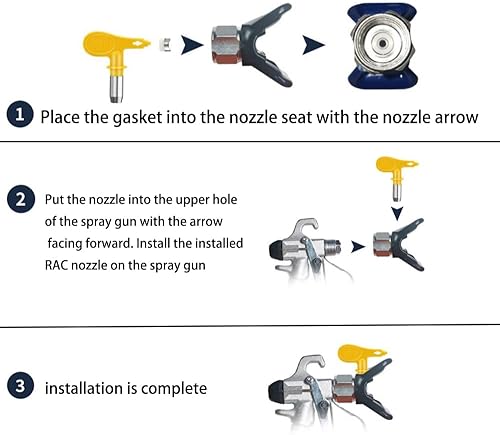 Miniatura 6 de JXZSJ Juego de boquillas de pistola de pintura sin aire. Puntas de pulverización para pulverizador sin aire, puntas de boquilla de pulverización