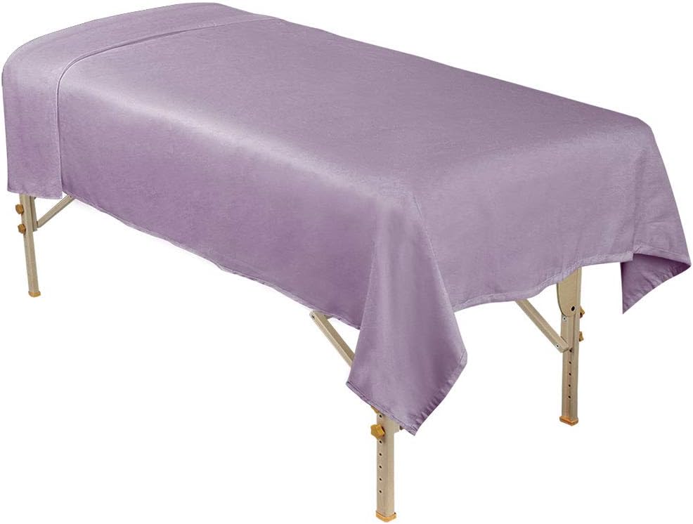 ForPro Professional Collection Premium Microfiber Flat Sheet for Massage Tables, Ultra-Light, Stain and Wrinkle-Resistant, 63" W x 100" L, Lavender