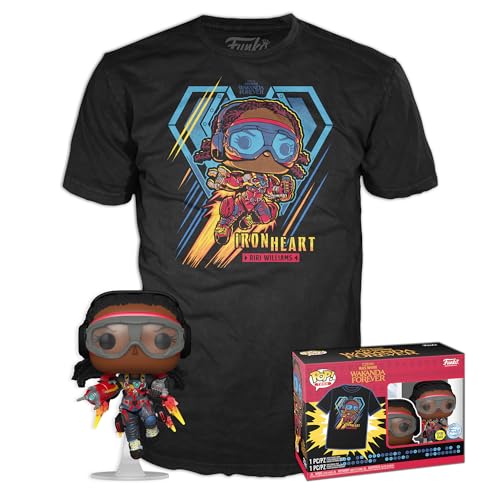 Funko Pop! & Tee: Black Panther Wakanda Forever, Ironheart MK1, Glow In the Dark, Medium, T-Shirt