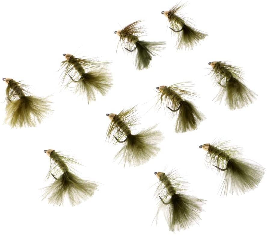 10pcs Sinking Wooly Bugger Flies Olive Wet Trout Salmon Flies W/Single Hook Professional Process