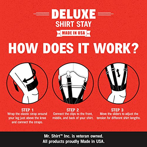 Image of Men's Shirt Stays | Premium Quality Comfortable Material Adjustable Deluxe Shirt Tucker For Men