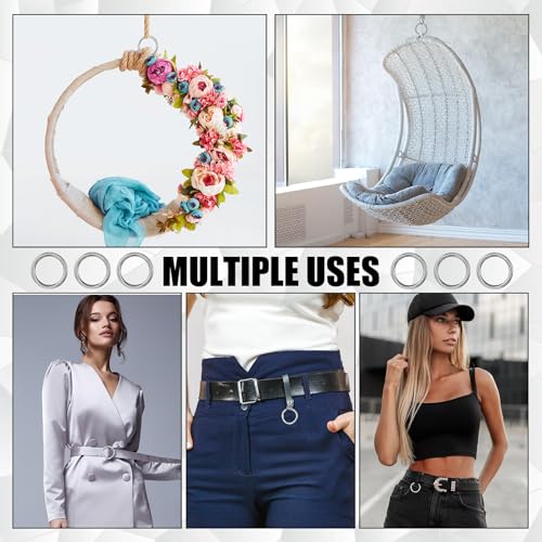 Mixweer 100 Pack Welded O Rings 304 Stainless Steel Jump Ring Smoothing Multi Purpose for DIY Crafting Camping Dog Leashes Macrame Luggage(3.1 x 20 mm) by Mixweer - Image 6