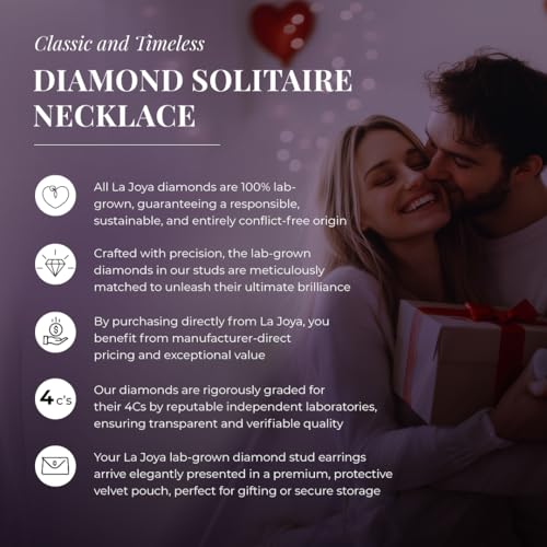 1/4 - 2 Carat Certified Lab Grown Diamond Necklace For Women | 14K Solid White & Yellow Gold | 16 -18 Inch Adjustable Gold Chain | Premium GH Color VS - SI Clarity Diamonds4