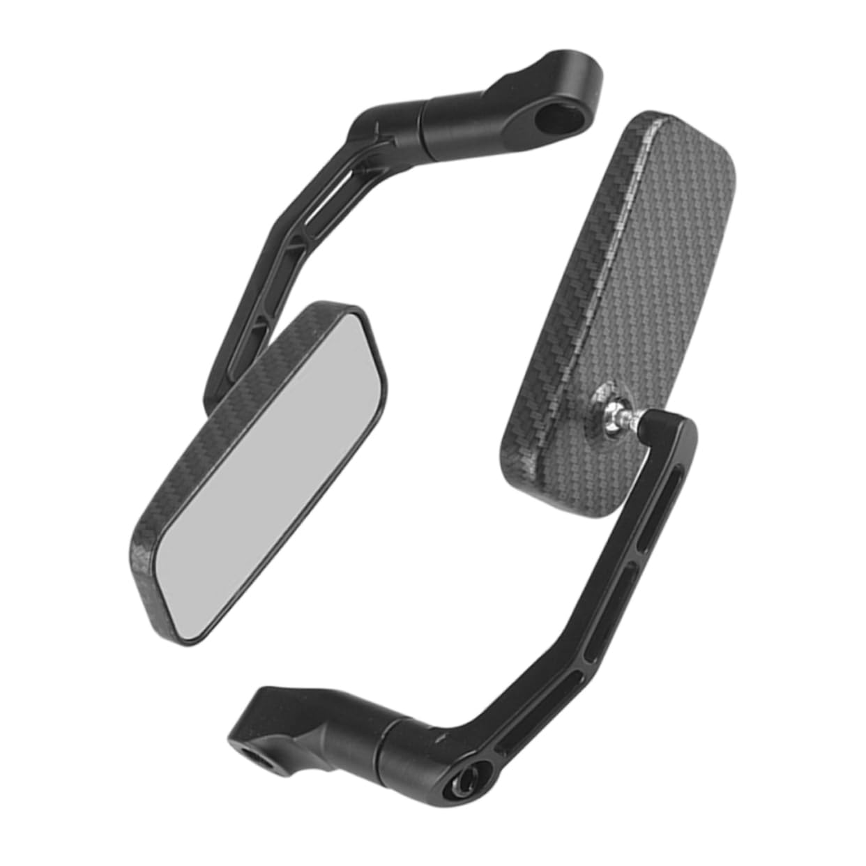 Specchietto Moto Antiriflesso Quadrato Lega di Alluminio | Plastica Nera, per Veicoli Elettrici, Guida su Strada, Design Unico e Robusto