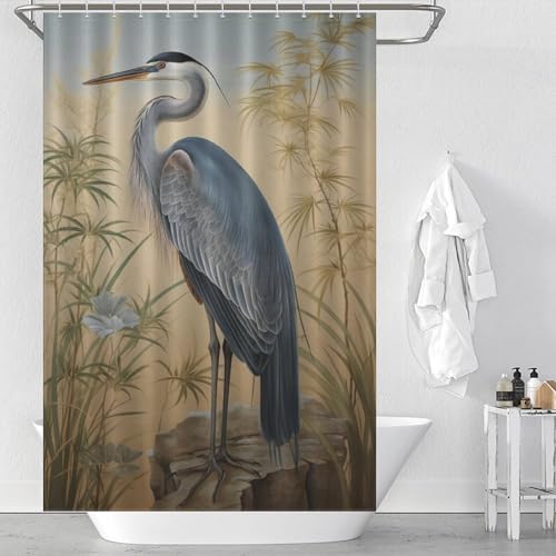 Rideau de douche grue étanche 122x183cm avec 12 anneaux pour baignoire - 2