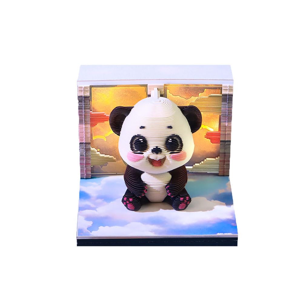 3d Calendar 2027,3d Calendar,Timepiece Calendar,Daily Hand Torn To Unlock New Landscapes,Creative Home And Office Desktop Ornaments, Healing Gifts For Family And Friends. (Aerial Panda)