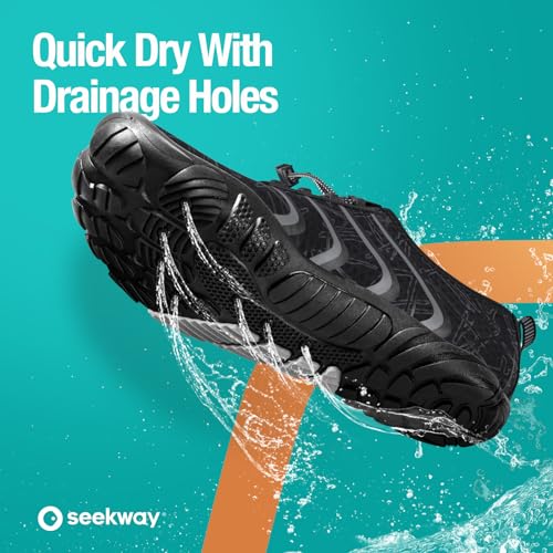 Image of SEEKWAY Mens Womens Water Shoes Quick-Dry Aqua Sock Barefoot Athletic Sports Shoes for Outdoor Beach Swim surf Walking Diving Boating Hiking Pool