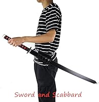Vista 6 de damdos Espada de cosplay de anime de Halloween, espadas de espuma de 41 pulgadas, espadas de fantasey, Agatsuma Zenitsu, espadas Satoman Tanjirou