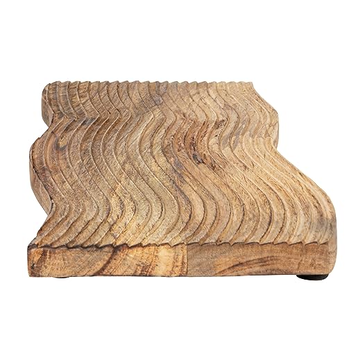 Tabla de cortar rectangular de madera de mango con ranura, acabado nogal miniatura 4