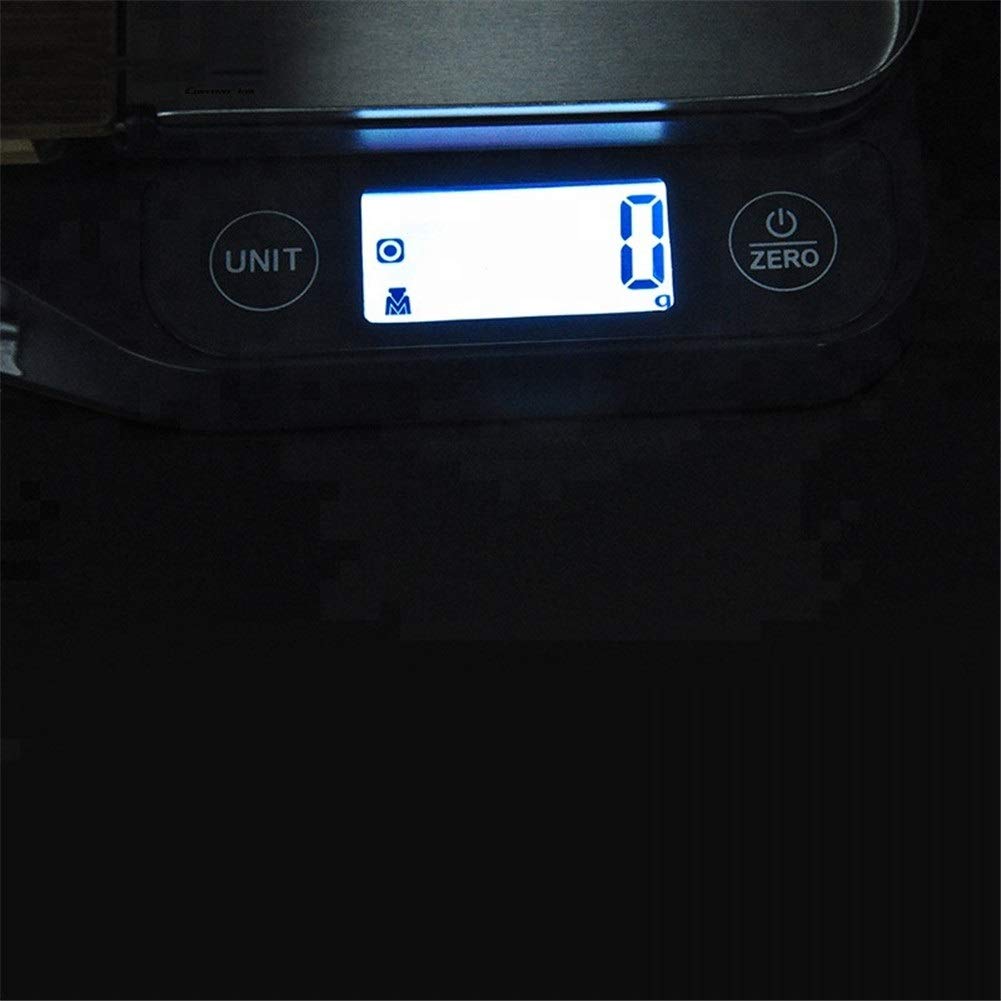 Waga kuchenna Kitchen Scale do pieczenia stół drewniany deska do krojenia stal szlachetna taca elektroniczna waga kuchenna 5 kg / 1 g (kolor : czarny)