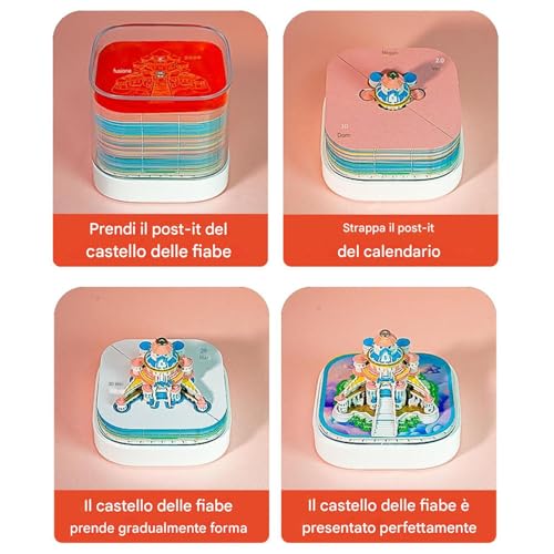 Calendario 3D de cuento de hadas para organizar el escritorio aburrido con decoración creativa 3